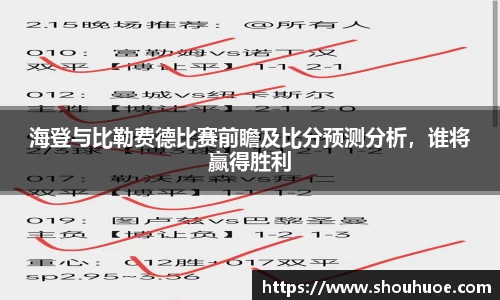 海登与比勒费德比赛前瞻及比分预测分析，谁将赢得胜利